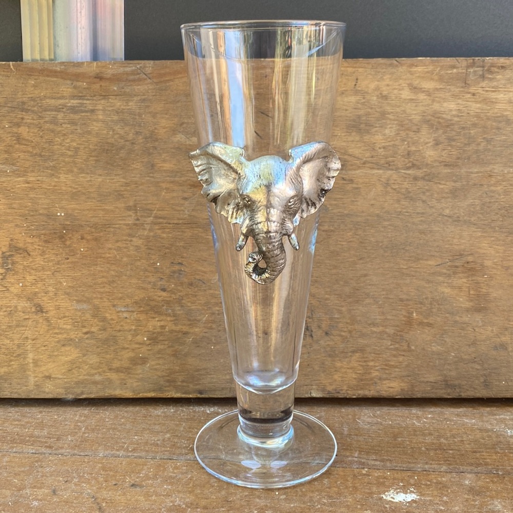 Vintage Arthur Court Elephant Pilsner glass